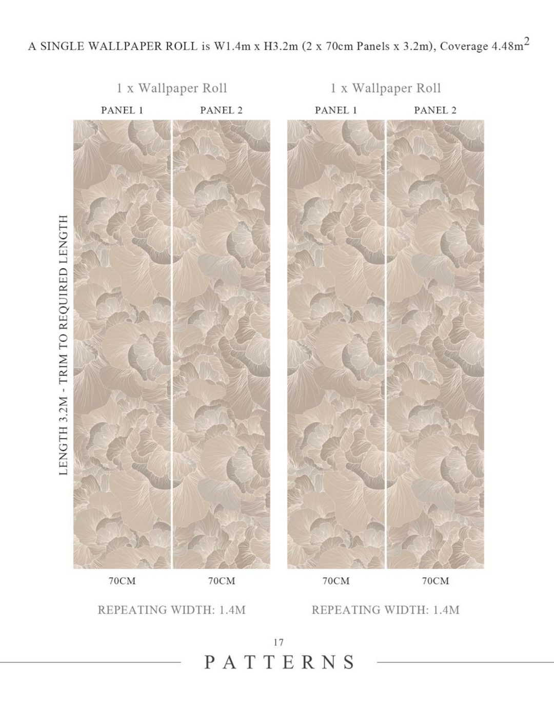 Venation Wallpaper Terracotta from 17 Patterns, Botanical Wallcovering